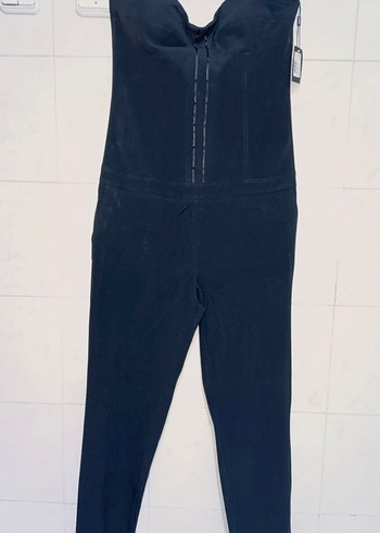 Siyah Kadın Straplez Tulum - Görsel 2