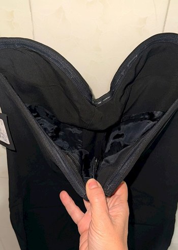 Siyah Kadın Straplez Tulum - Görsel 6