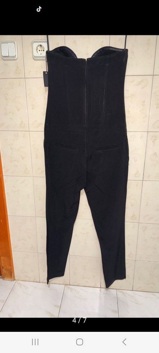 Siyah Kadın Straplez Tulum - Görsel 3