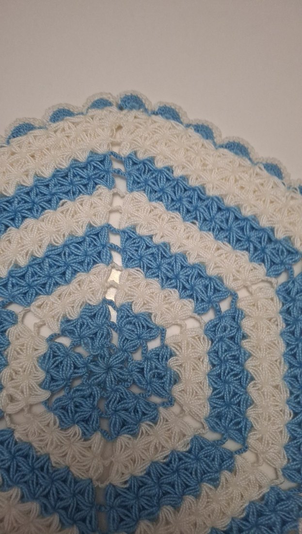 Mavi Beyaz Örgü Banyo lifi - Görsel 2