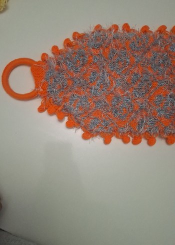 Turuncu ve Gri Banyo lifi - Görsel 3