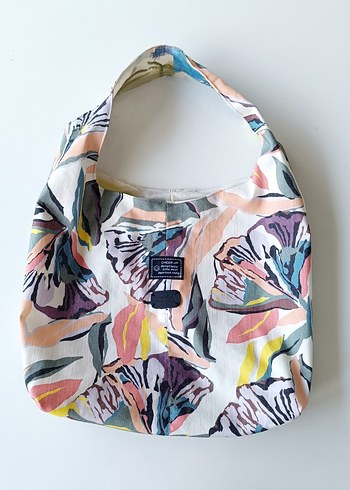 çiçek desenli Jean Hobo kol çantası
