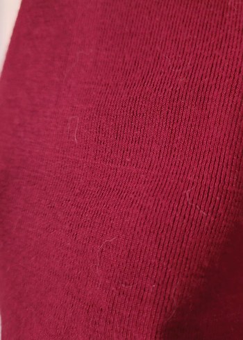 Bordo Uzun Kollu Midi Triko Elbise - Görsel 2