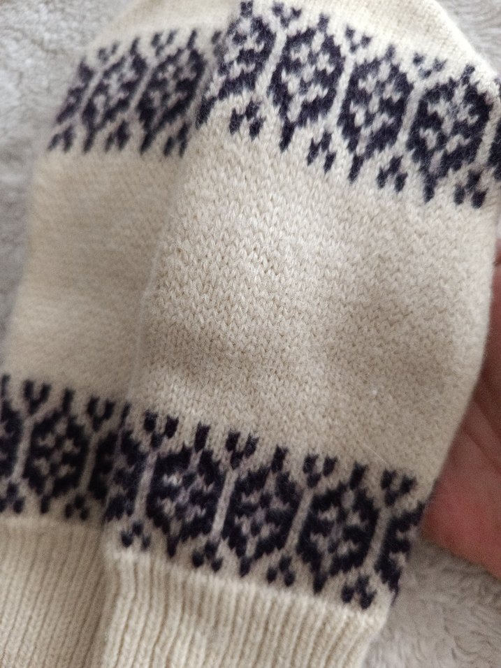 Vintage Has Yün Desenli Kadın Eldiveni - Görsel 5