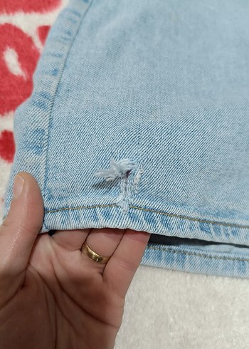 Kadın Mavi Denim Yüksek Bel Şort - Görsel 3