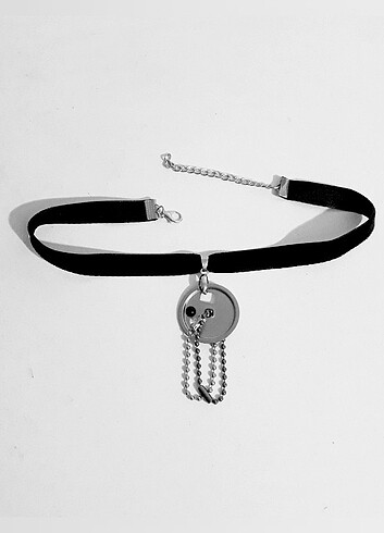El yapımı steampunk kadife choker kolye 