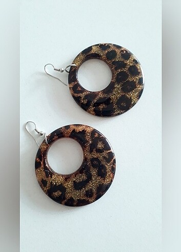 Simli leopar küpe 
