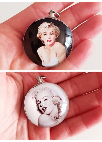 American Vintage çift taraflı Marilyn Monroe charm aksesuar 