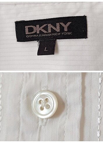 s Beden DKNY yakasız uzun gömlek 