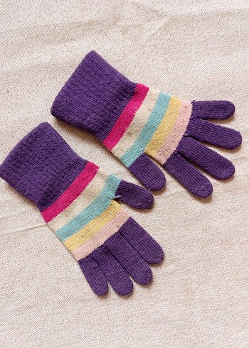 Renkli Örgü Eldiven - Görsel 3