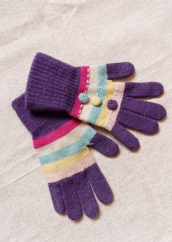 Renkli Örgü Eldiven - Görsel 2