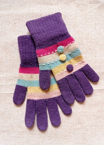 Renkli Örgü Eldiven - Görsel 4