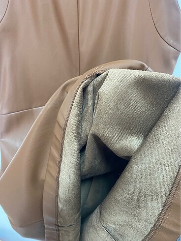 Deri kahverengi elbise - Görsel 5