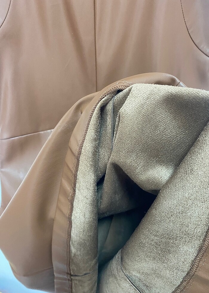 Deri kahverengi elbise - Görsel 5