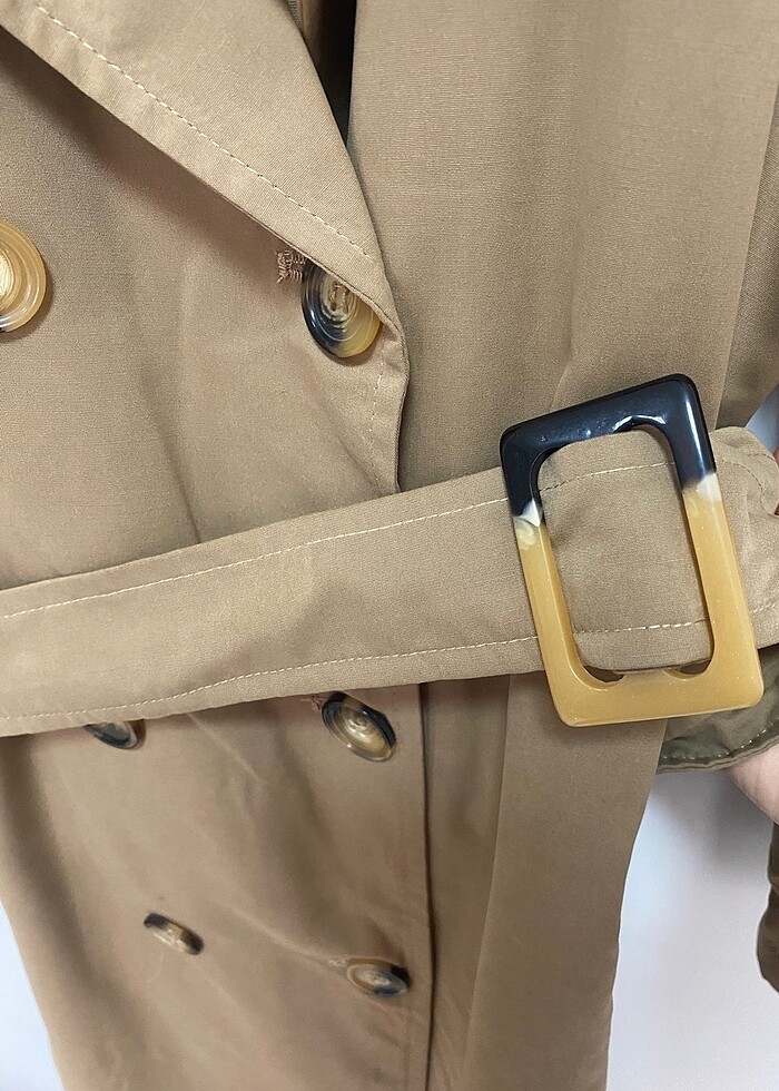 Quzu kahverengi trençkot - Görsel 2