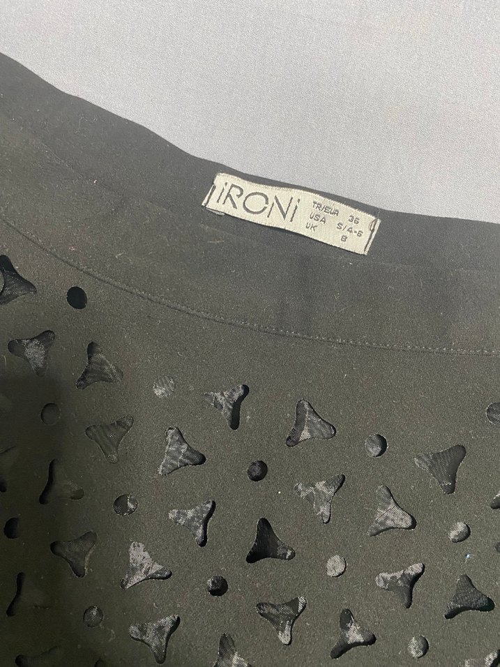 Siyah Dantel Detaylı Mini Etek - Görsel 2