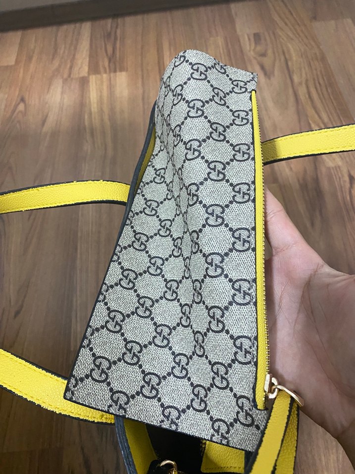 Sarı Baskılı Kadın Omuz Çantası - Görsel 4