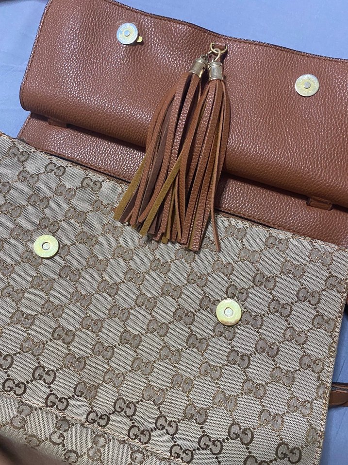 Kahverengi Deri Püsküllü Kadın Çanta - Görsel 4