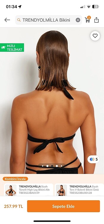 s Beden siyah Renk Bikini