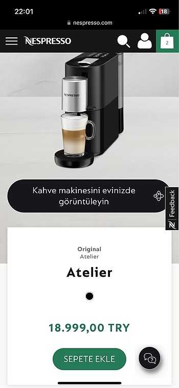 Nespresso Nespresso atelier kahve makinesi