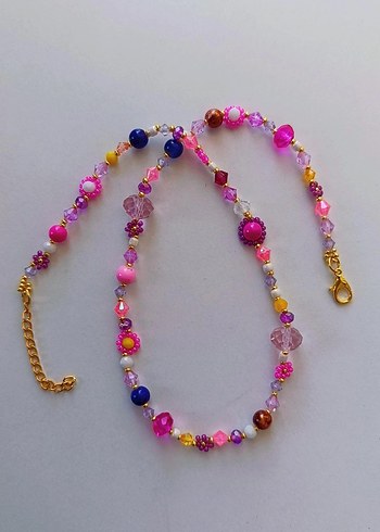 Renkli Boncuklu Bohem Kadın Kolye - Görsel 8