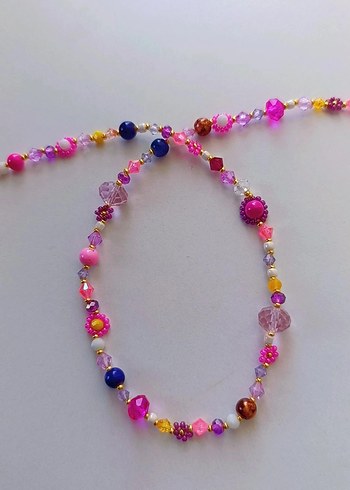 Renkli Boncuklu Bohem Kadın Kolye - Görsel 9