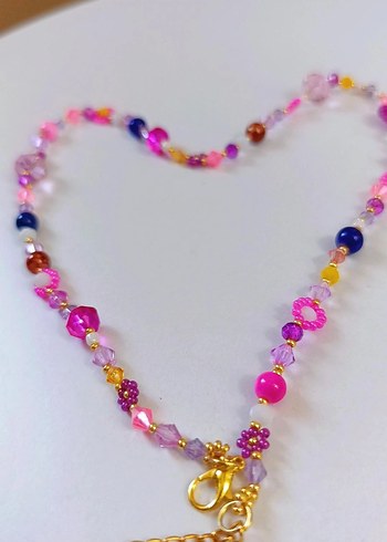 Renkli Boncuklu Bohem Kadın Kolye - Görsel 6