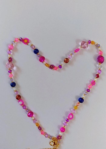 Renkli Boncuklu Bohem Kadın Kolye - Görsel 5