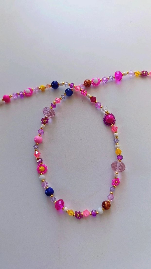 Renkli Boncuklu Bohem Kadın Kolye - Görsel 4