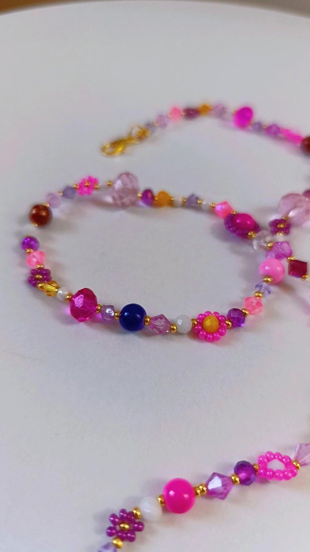 Renkli Boncuklu Bohem Kadın Kolye - Görsel 3