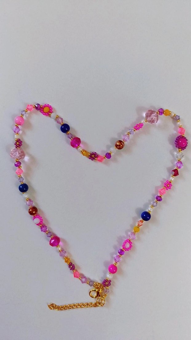 Renkli Boncuklu Bohem Kadın Kolye - Görsel 5