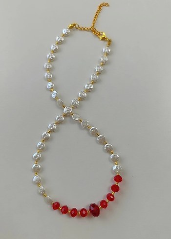 Klasik Kırmızı Boncuklu Kolye - Görsel 7