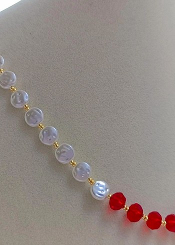 Klasik Kırmızı Boncuklu Kolye - Görsel 12