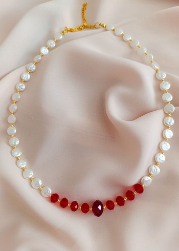 Klasik Kırmızı Boncuklu Kolye - Görsel 10