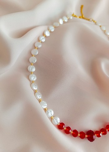 Klasik Kırmızı Boncuklu Kolye - Görsel 13