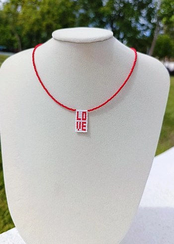 Kırmızı Boncuklu Kadın Kolye - Görsel 6