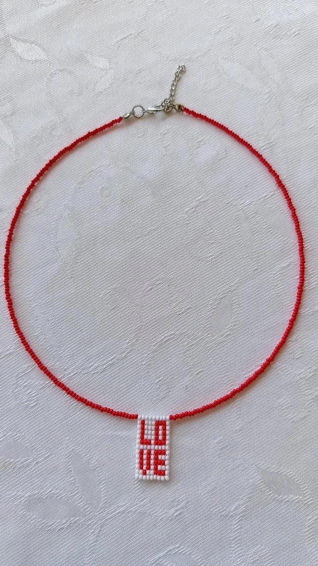 Kırmızı Boncuklu Kadın Kolye - Görsel 3
