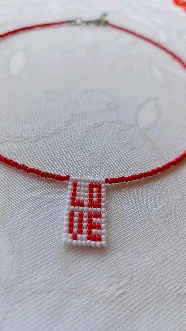 Kırmızı Boncuklu Kadın Kolye - Görsel 5
