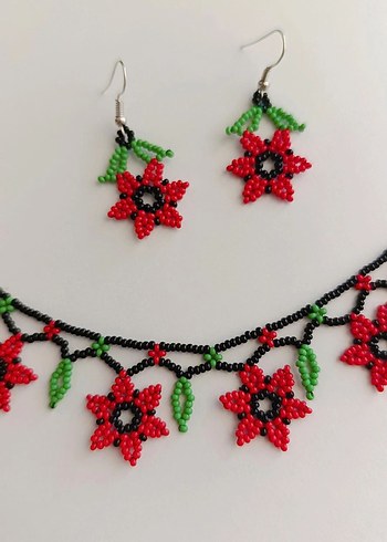 Kırmızı Boncuklu Kolye - Görsel 6