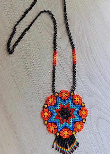 Renkli Madalyon Bohem Kolye - Görsel 6