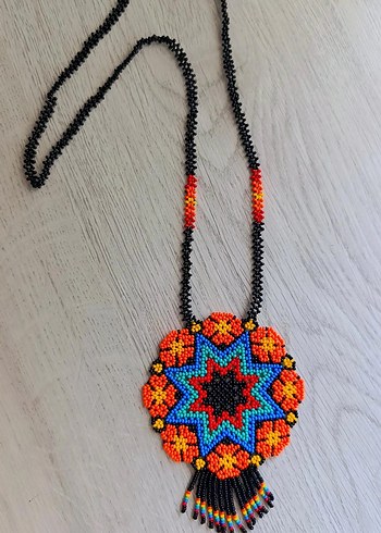 Renkli Madalyon Bohem Kolye - Görsel 9