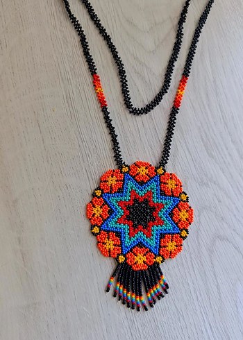 Renkli Madalyon Bohem Kolye - Görsel 3