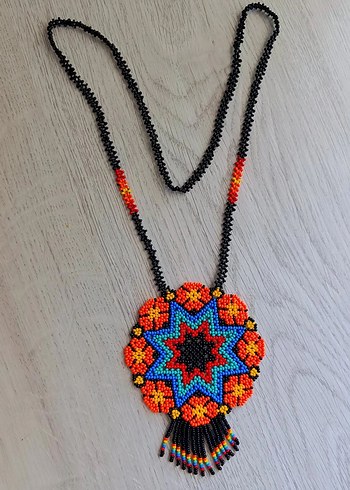 Renkli Madalyon Bohem Kolye - Görsel 5