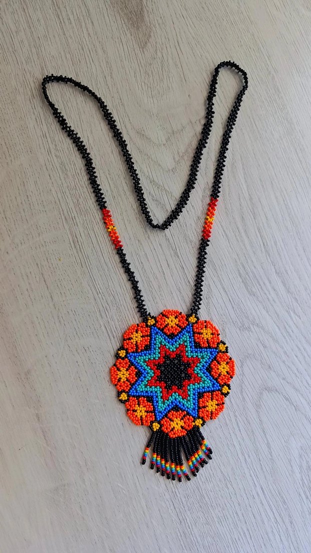 Renkli Madalyon Bohem Kolye - Görsel 2