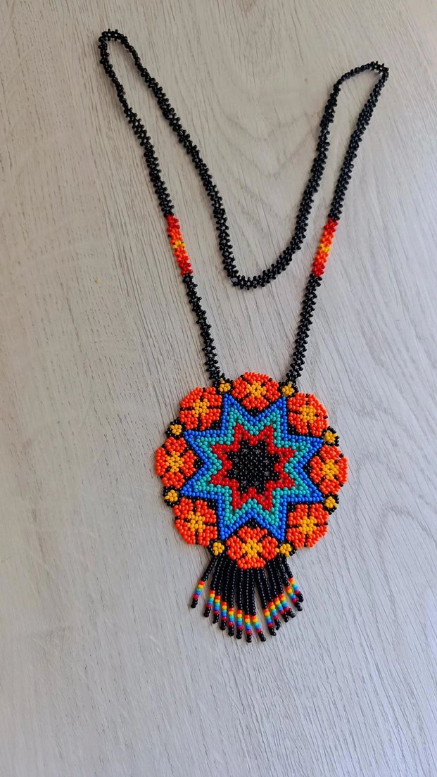 Renkli Madalyon Bohem Kolye - Görsel 3