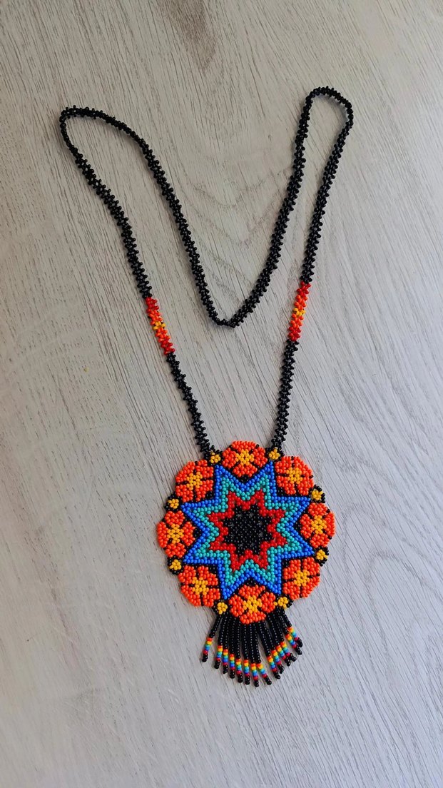 Renkli Madalyon Bohem Kolye - Görsel 5