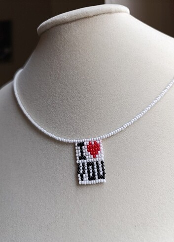 Kum boncuk kalpli kolye - Görsel 5