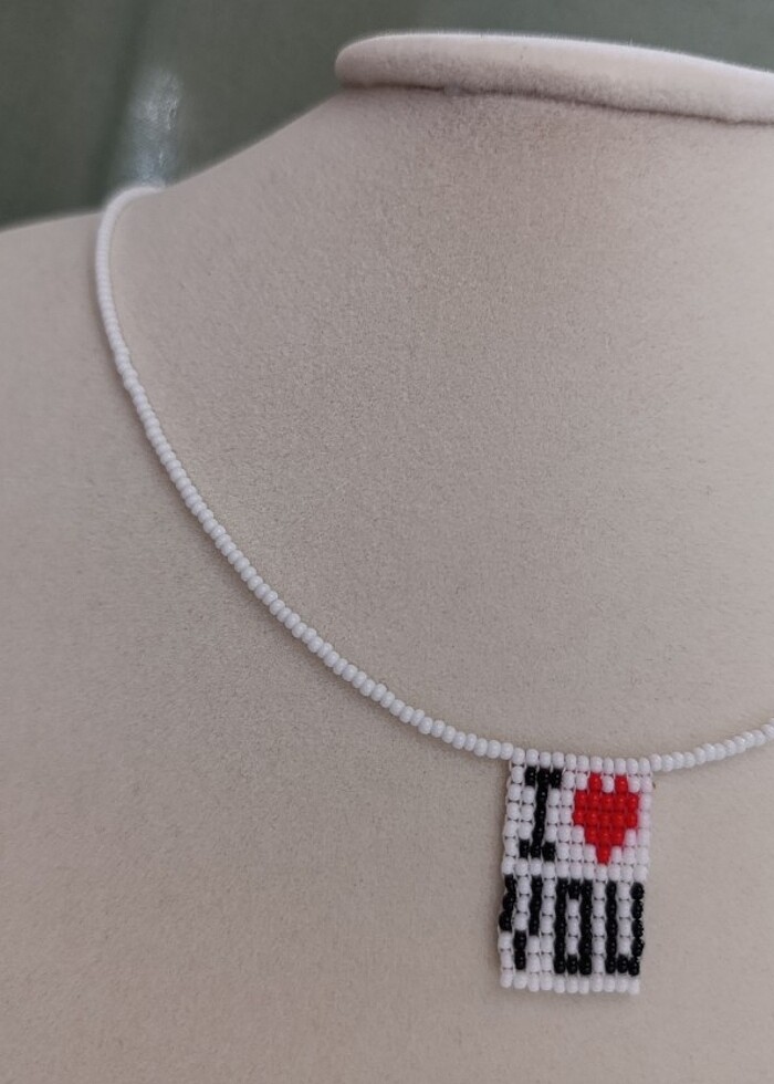 Kum boncuk kalpli kolye - Görsel 2