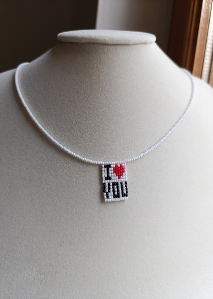 Kum boncuk kalpli kolye - Görsel 3