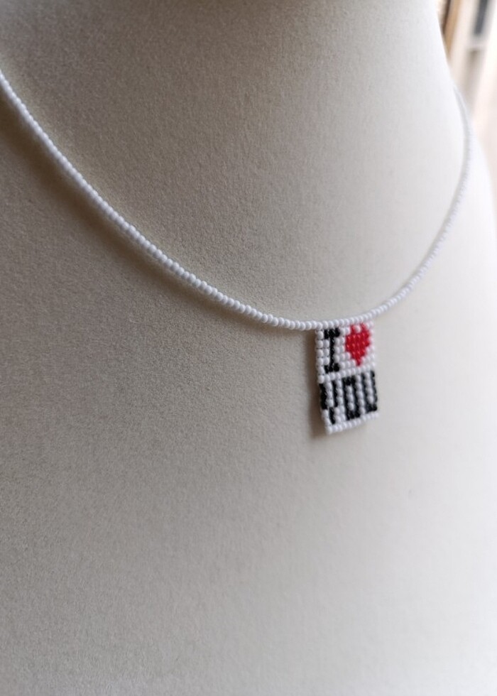 Kum boncuk kalpli kolye - Görsel 4